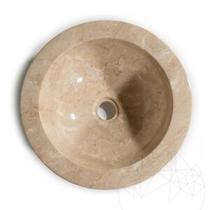 Bathroom Sink - Beige Marble Pebbles