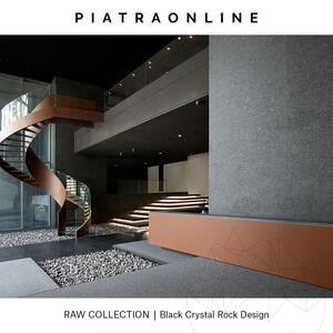 Black Crystal Rock Design Slab Granite 3CM