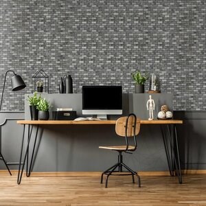 Ceppo Grey Honed/Polished/Sandblasted Marble Mosaic, 2.3 x 4.8 cm