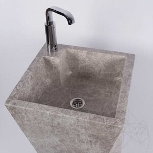 Bathroom sink - Tao Leros Tundra Grey Marble 45 x 82 cm