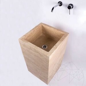 Bathroom sink - Tao Tilos Classic Travertine 45 x 82 cm