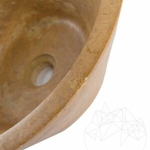 Bathroom Sink - Yellow Travertine RS-8, 41.5 x 15 cm