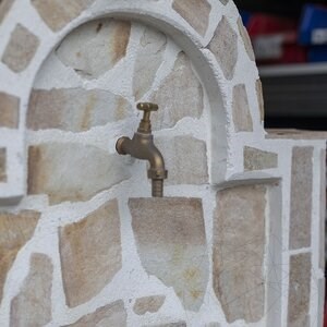 Cismea Small Garden, Traditional, Freestanding - Polygonal stone veneer, Rhodos Slate, 80 x 55 cm, 70 kg