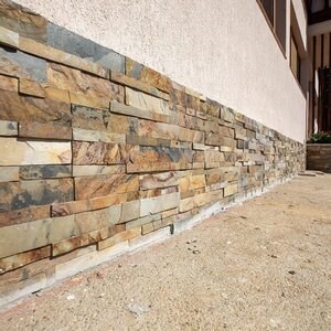 Natural Slate Panel - Indian Autumn, 60x15 cm, for Interior Cladding, Walls