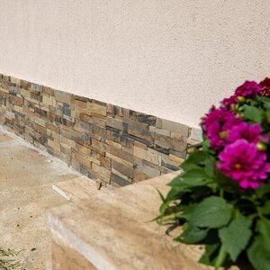 Natural Slate Panel - Indian Autumn, 60x15 cm, for Interior Cladding, Walls