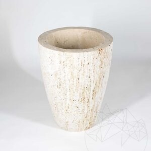 Romano Classic Riven Travertine Flower Pot, 40 x 30 x 30 cm