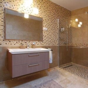 Mix Polished Marble Mosaic, 2.3 x 2.3 cm