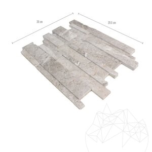 Tundra Grey Polished Marble 3D Wall Mosaic