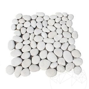 White Honed Pebbles Mosaic