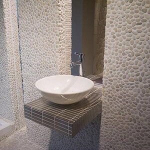 White Honed Pebbles Mosaic