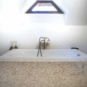 Classic Polished Travertine Mosaic, 2.3 x 2.3 cm