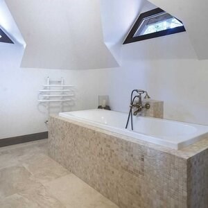 Classic Polished Travertine Mosaic, 2.3 x 2.3 cm