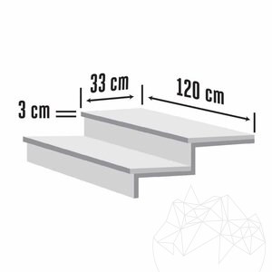 Kavala Polished Marble Step, 120 x 33 x 3 cm