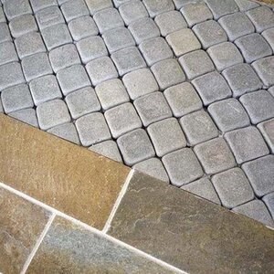 Kavala Tumbled Slate Cobblestone, 10 x 10 x 3-5 cm