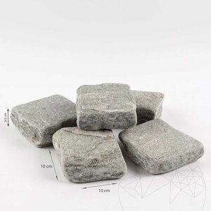 Kavala Tumbled Slate Cobblestone, 10 x 10 x 3-5 cm