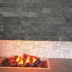 Slate Green Alpi Alpi Natur, 5cm x LL x 1.3cm | Decorative Stone - Vertical Tiles, Outdoor-Indoor (25sqm/pallet)