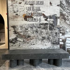 PureMess Ceppo Marble Garden Bench, 180 x 50 x 44 cm