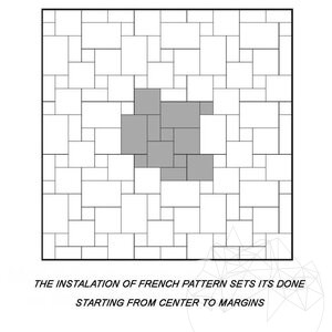 Classic Cross Cut Tumbled Travertine French Pattern Set 1.2 cm