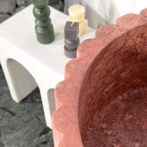 Scarlet Freestanding Sink Opium Red Travertine