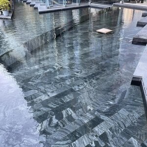 Natural Slate Silver, Brushed (Anti-Slip), 60 x 10 x 1 cm | Ideal for Outdoor/Indoor, Vertical/Orizontal