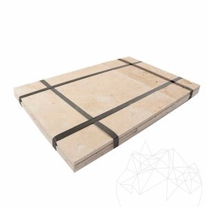 Classic Cross Cut Brushed Travertine French Pattern Set 1.2 cm