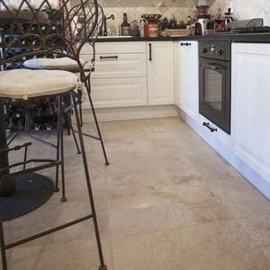 Classic Cross Cut Brushed & Chiseled Edge Travertine Unfilled French Pattern Set 1.2 cm