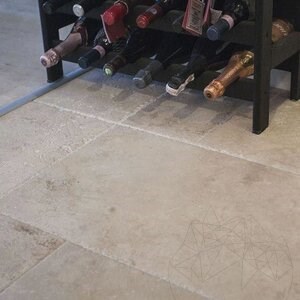 Classic Cross Cut Brushed & Chiseled Edge Travertine Unfilled French Pattern Set 1.2 cm