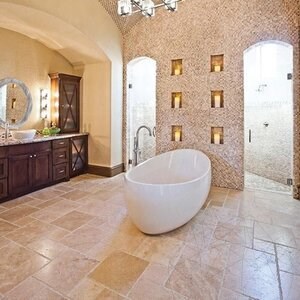 Classic Cross Cut Brushed & Chiseled Edge Travertine Unfilled French Pattern Set 1.2 cm