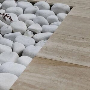 Classic Wave Cut Brushed Travertine, 61 x 30.5 x 1.2 cm