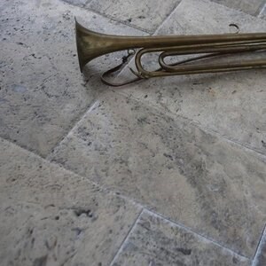Silver Cross Cut Brushed & Chiseled Edge Travertine French Pattern Set 1.2 cm