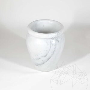 Roma White Marble Vase, 30 x 25 x 25 cm