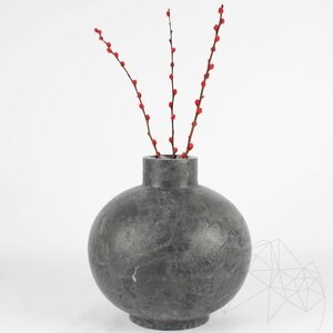 Autograph-Venetia Decorative Ceppo Grey Marble Vase, 30 x 30 x 30 cm