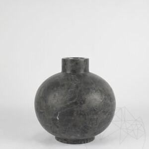 Autograph-Venetia Decorative Ceppo Grey Marble Vase, 30 x 30 x 30 cm