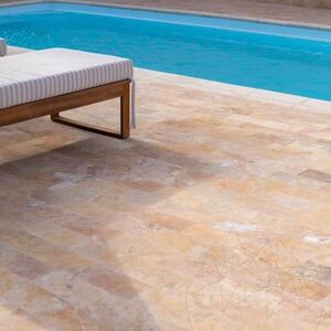 Yellow Cross Cut Tumbled Travertine 15.2 x 30.5 x 3 cm