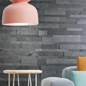 Flexible Slate SKIN Panel 3D Express - Mongolian, 60x15 cm, Self-Adhesive 3M for Interior Cladding Furniture