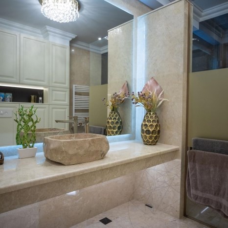 Crema Royal Polished Marble Countertop, 250 x 65 x 3 cm