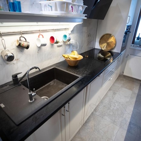 Silver Polished Slate Countertop, 250 x 65 x 3 cm