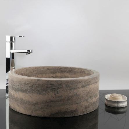 Bathroom Sink - Silver Travertine RS-22, 42 x 15 cm