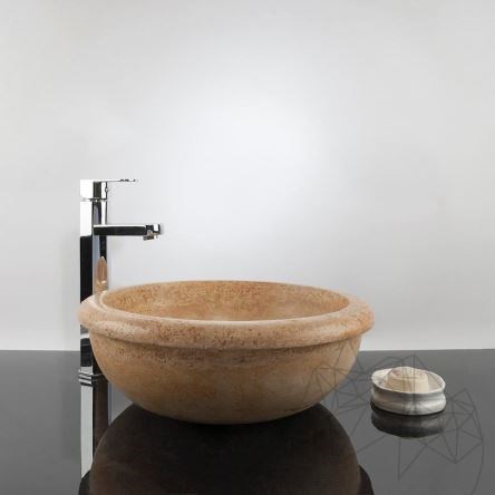 Bathroom Sink - Yellow Travertine RS-19, 41.5 x 15 cm