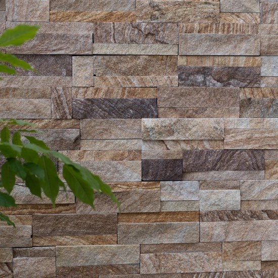 Rovere Beige Sandstone Wall Cladding Panel, 15 x 60 cm