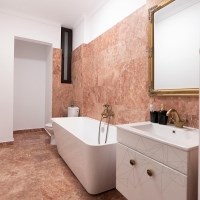Red Opium Cross Cut Polished Travertine 61 x 30.5 x 1.2 cm 