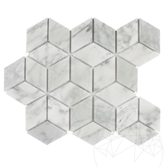 New York Cube Design Honed Marble Mosaic