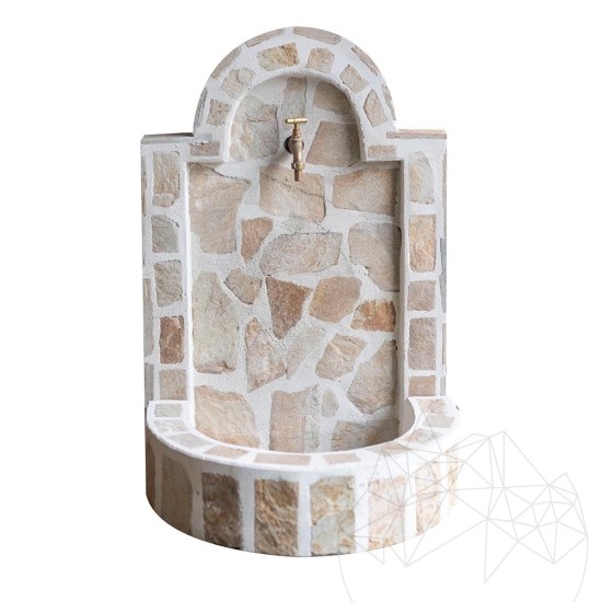 Cismea Small Garden, Traditional, Freestanding - Polygonal stone veneer, Rhodos Slate, 80 x 55 cm, 70 kg