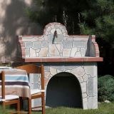 Barbeque Table & Washbasin with polygonal flagstone