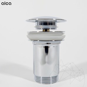 Alca Plast Click clack bathroom sink waste (chrome-plated brass, 5/4", no overflow, large plug)