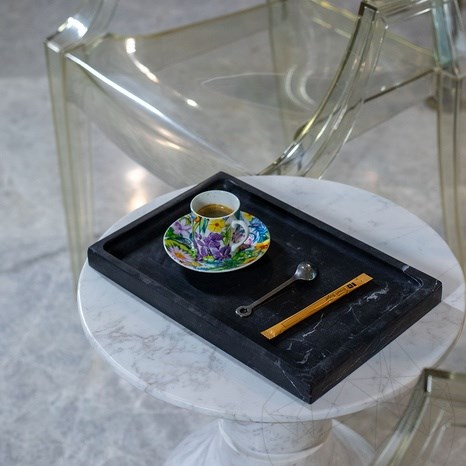 Nero Marble Decorative Rectangular Tray, 30 x 20 x 2.5 cm