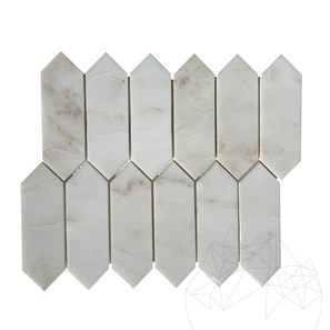Arabescato Oro Marble Polished Pillar Mosaic 30.5 x 28 cm