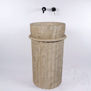 Colonnade Freestanding Sink Latte Travertine